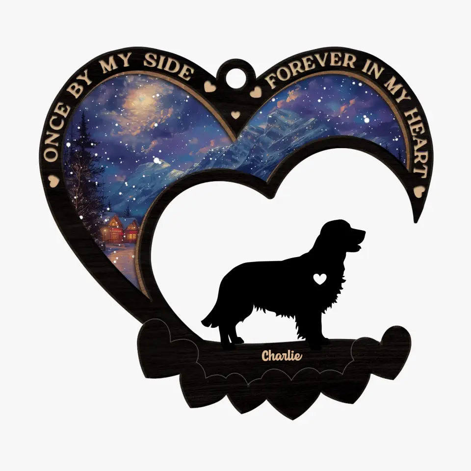 Bisous et vœux de Noël - Ornement commémoratif personnalisé - Bois de forme personnalisée - Cadeau de condoléances, cadeau de Noël pour propriétaires d'animaux et amoureux des animaux