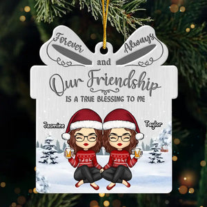 Il n'y a pas de plus beau cadeau que l'amitié - Ornement personnalisé Bestie - Forme personnalisée en métal - Cadeau de Noël pour meilleures amies, meilleures amies, sœurs