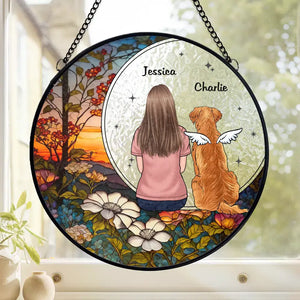 Beaucoup d'amour - Attrape-soleil personnalisé à suspendre sur un vitrail - Cadeau de condoléances pour les propriétaires et les amoureux des animaux