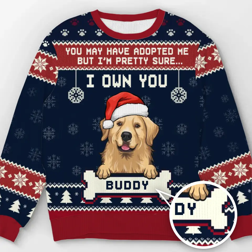Je t'appartiens - Sweat-shirt personnalisé pour chien - Pull en laine unisexe - Cadeau de Noël pour les propriétaires et les amoureux des animaux