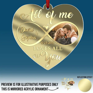 Photo personnalisée « Mon cœur avait besoin de toi » – Ornement acrylique miroir personnalisé pour couple – Cadeau de Noël pour mari et femme, anniversaire