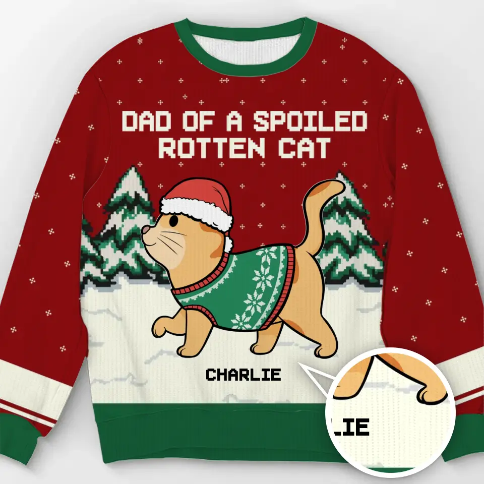 Le Père Noël arrive en ville ! Sweat-shirt personnalisé pour chat ! Pull en laine unisexe ! Cadeau de Noël pour les propriétaires et les amoureux des animaux.