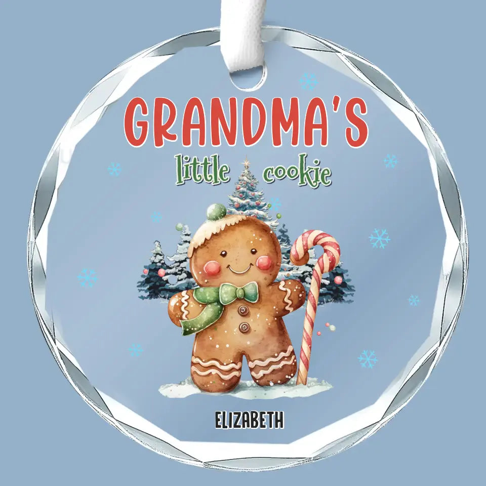 Le pain d'épices de grand-mère et sa tendresse - Décoration de Noël en verre personnalisée en forme de cercle - Cadeau pour maman et grand-mère