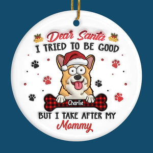 Les plus beaux cadeaux de Noël ont une queue ! Ornement personnalisé en 3D pour chien et chat, effet gonflé, imprimé, forme ronde en céramique. Cadeau de Noël pour les propriétaires et les amoureux des animaux.
