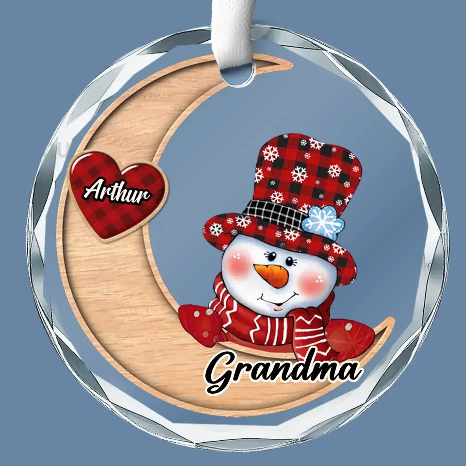 Le véritable esprit de Noël réside dans votre cœur - Ornement en verre personnalisé en forme de cercle pour la famille - Cadeau de Noël pour maman, grand-mère