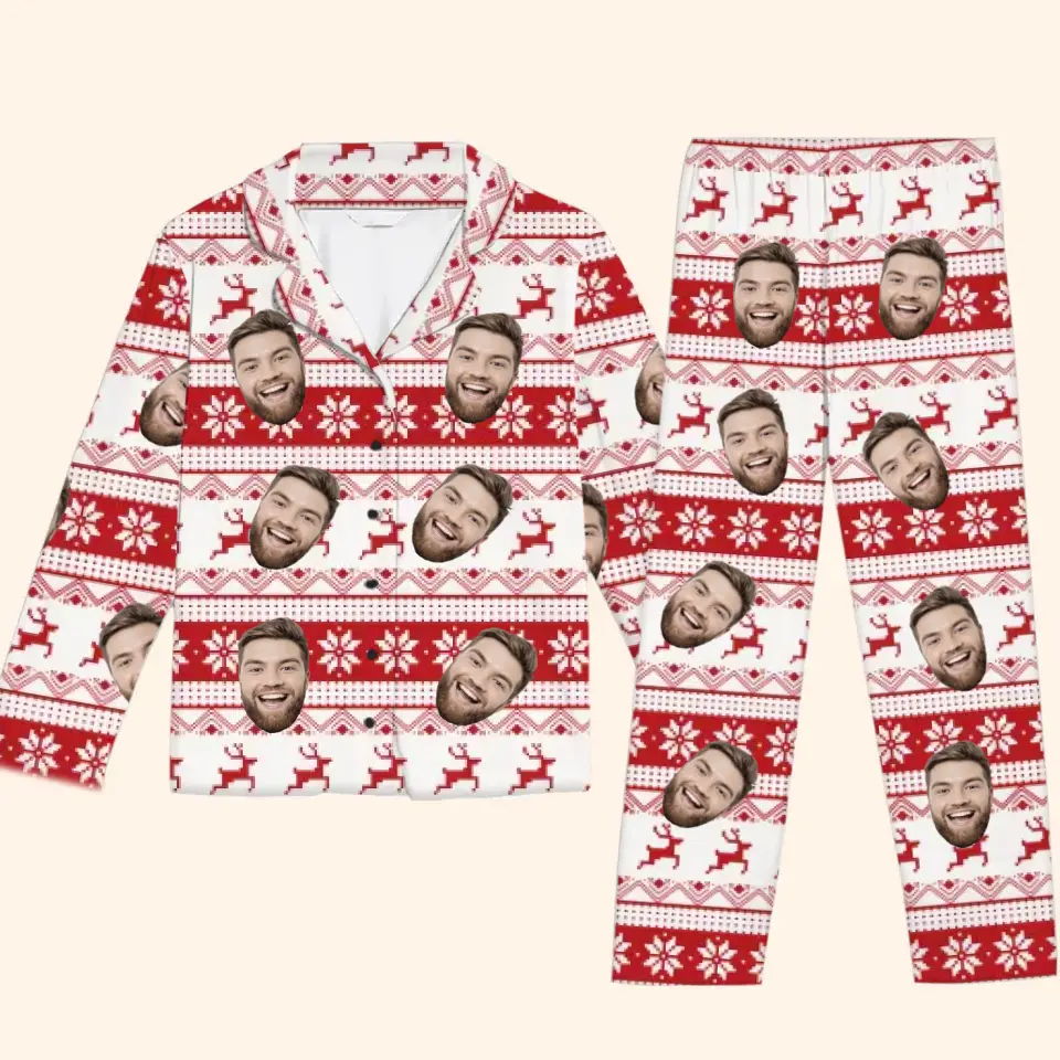 Photo personnalisée : Noël est une question de famille et de joie ! Pyjama personnalisé pour toute la famille ! Cadeau de Noël pour les membres de la famille