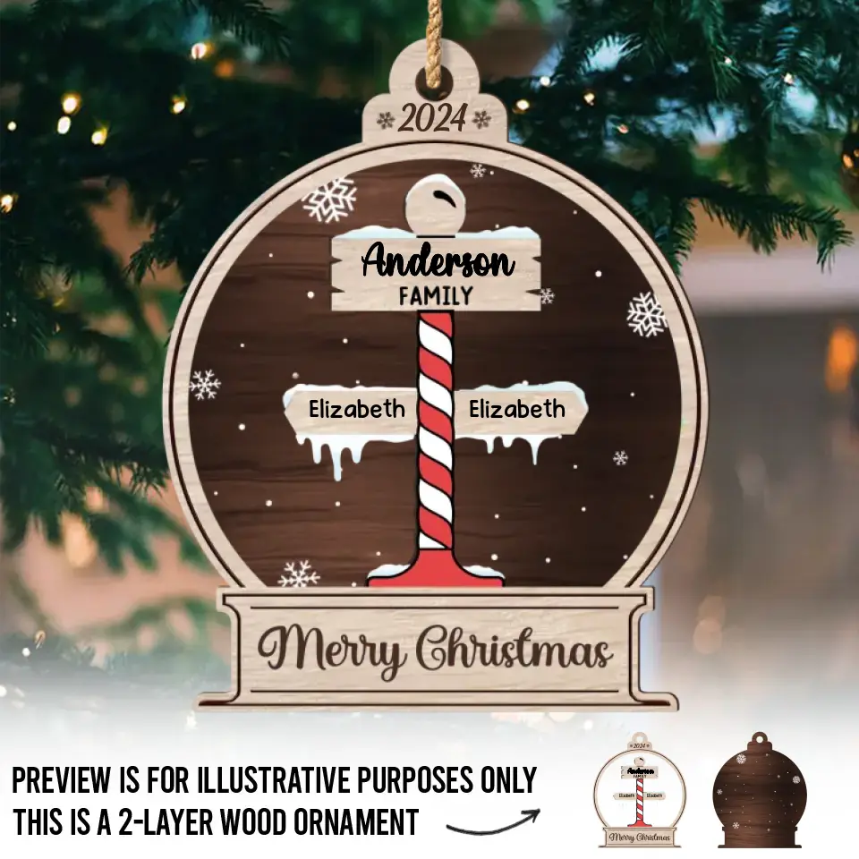 Noël est un rappel de la joie que procure la famille - Décoration de Noël en bois à 2 couches personnalisée pour la famille - Cadeau de Noël pour les membres de la famille