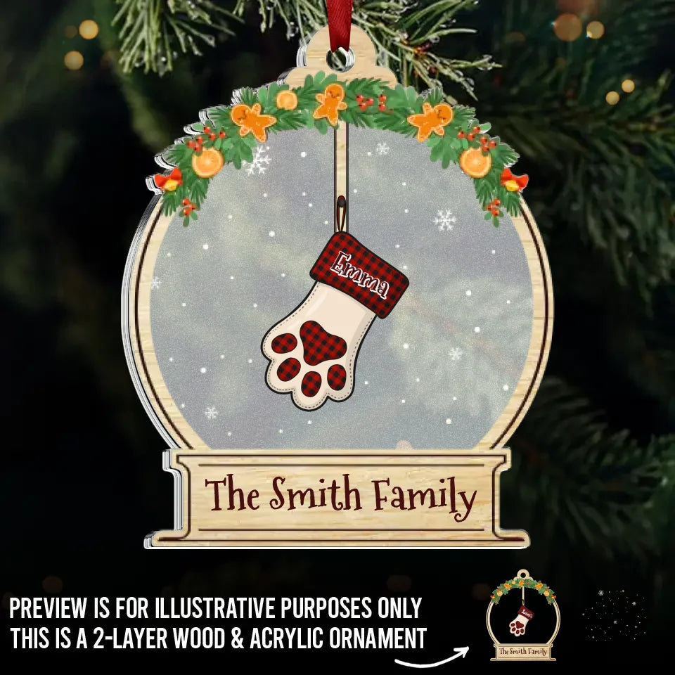 Se balancer autour du sapin de Noël - Décoration familiale personnalisée en bois et acrylique - Cadeau de Noël pour les membres de la famille