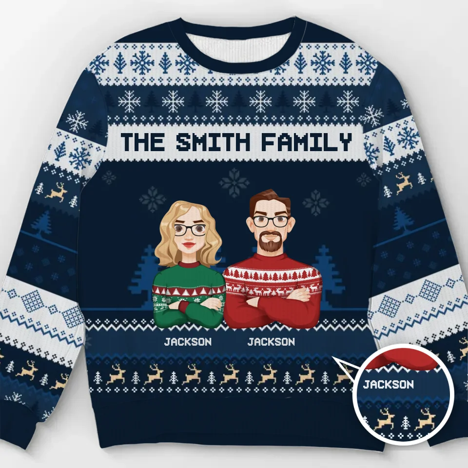 Noël est un rappel de la joie que procure la famille - Sweat-shirt moche personnalisé pour la famille - Pull en laine unisexe - Cadeau de Noël pour les membres de la famille