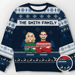 Noël est un rappel de la joie que procure la famille - Sweat-shirt moche personnalisé pour la famille - Pull en laine unisexe - Cadeau de Noël pour les membres de la famille