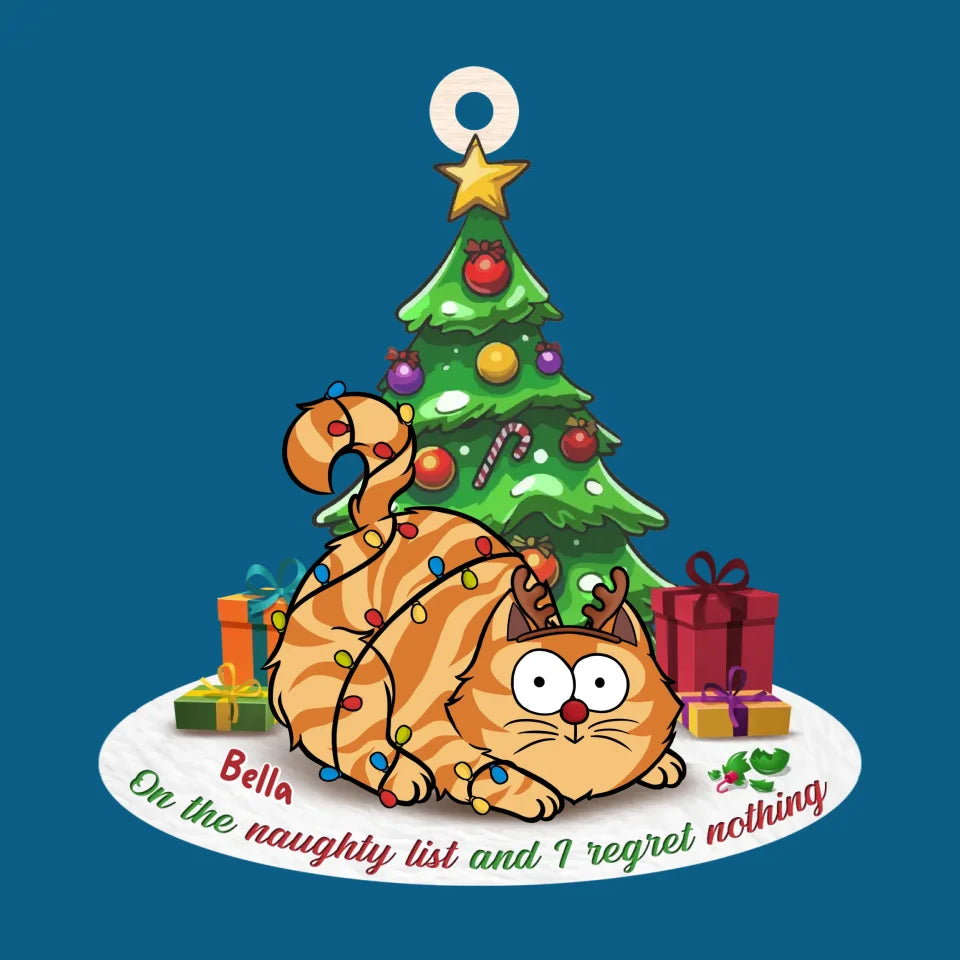Tout ce que je veux pour Noël, c'est toi - Ornement de chat personnalisé - Forme en bois personnalisée - Cadeau de Noël pour les propriétaires d'animaux et les amoureux des animaux