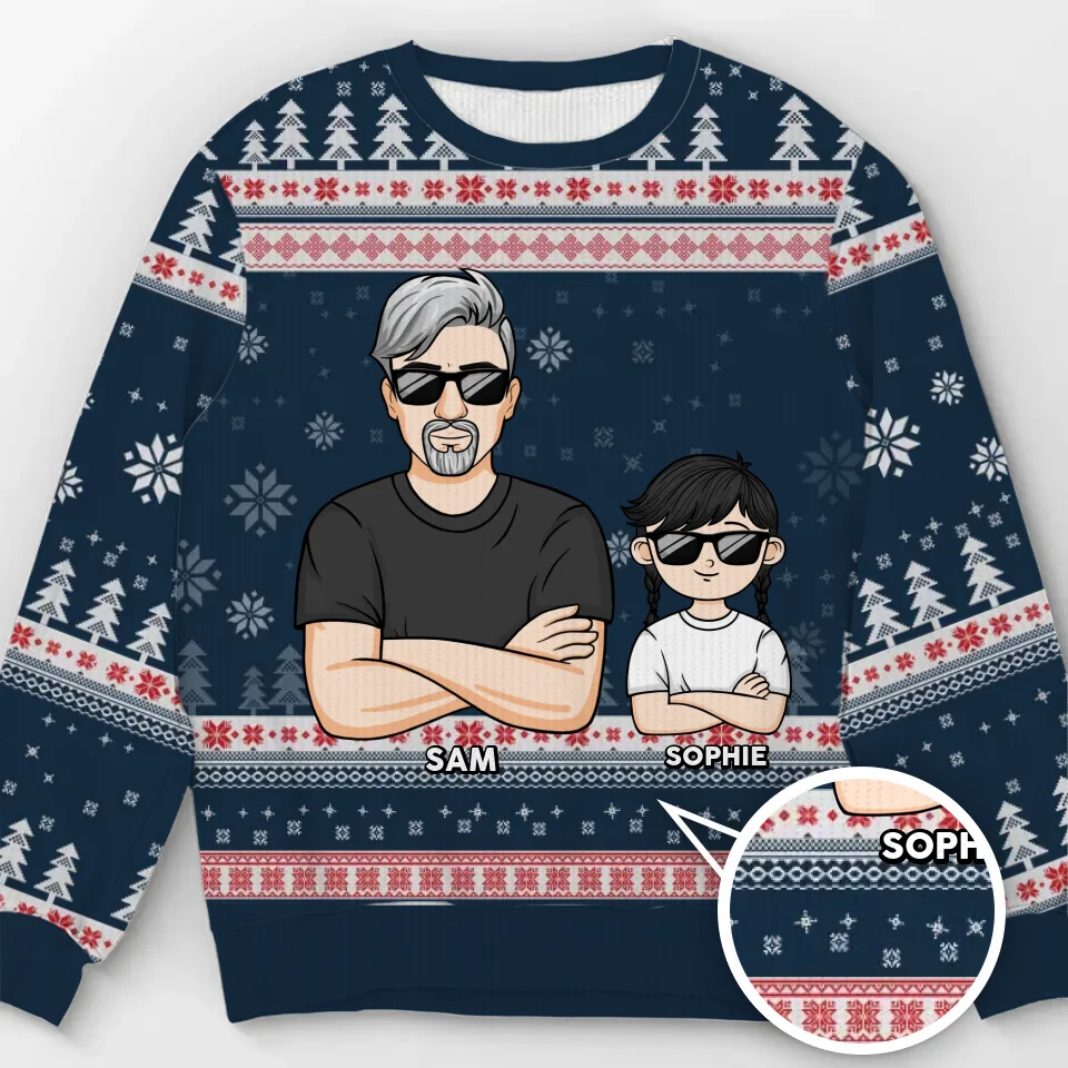 La famille sera toujours unie par le cœur - Sweat-shirt personnalisé pour la famille - Pull en laine unisexe - Cadeau de Noël pour les membres de la famille