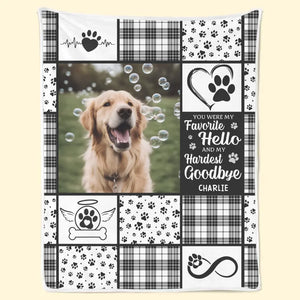 Couverture personnalisée avec photo « Tu étais mon plus doux bonjour et mon plus dur au revoir » - Cadeau de condoléances pour les propriétaires d'animaux et les amoureux des animaux