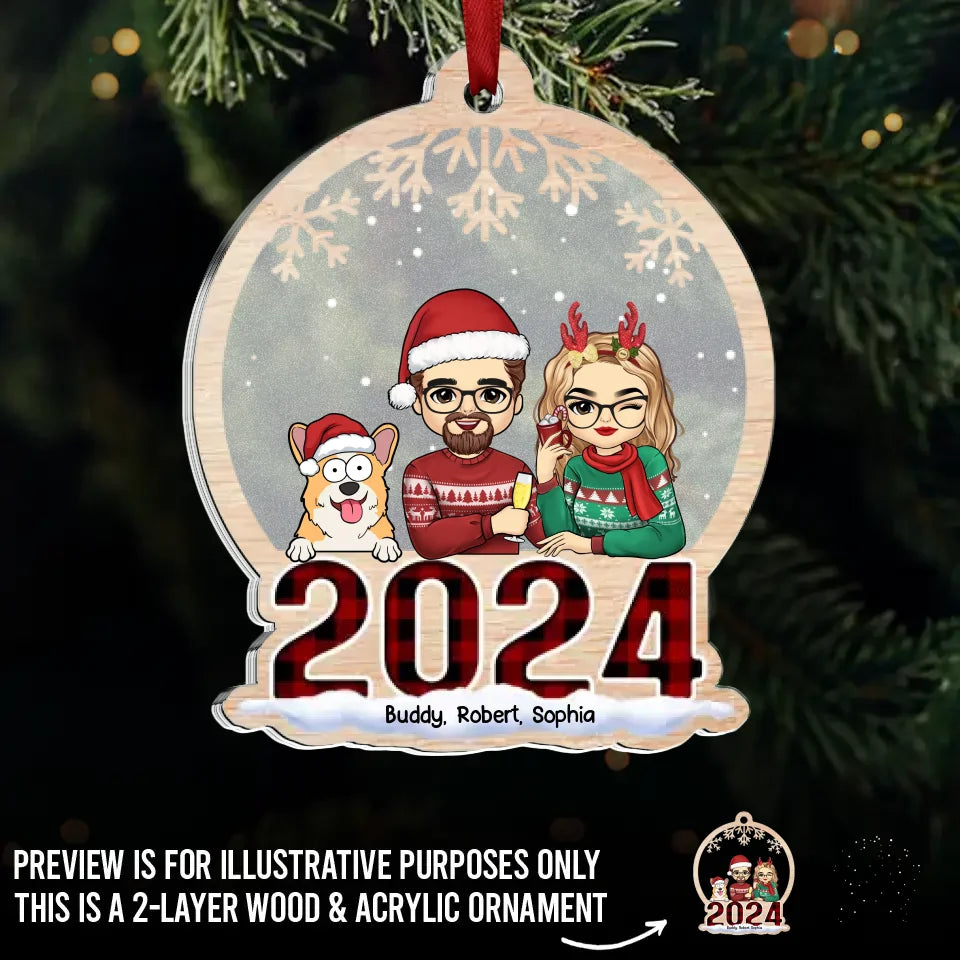 Ensemble, c'est un endroit merveilleux où être pendant les vacances - Décoration personnalisée en bois et acrylique pour chien et chat - Cadeau de Noël pour mari, femme, propriétaires d'animaux, amoureux des animaux