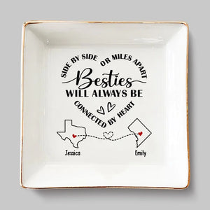 Un rappel que vous n'êtes jamais seul dans ce voyage - Plat à bijoux personnalisé Bestie - Cadeau pour les meilleures amies, BFF, sœurs
