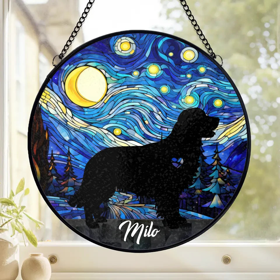 Un ami fidèle n'est jamais oublié - Attrape-soleil personnalisé à suspendre sur un vitrail - Cadeau de condoléances pour les propriétaires et les amoureux des animaux