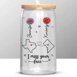 Une façon attentionnée de la faire sourire chaque jour - Tasse en verre personnalisée Bestie, tasse à café glacé - Cadeau pour meilleures amies, meilleures amies, sœurs