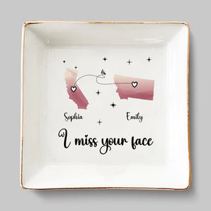 Long Distance The Best Of Me Is Yet To Come - Bestie Personalized Custom Jewelry Dish - Gift For Best Friends, BFF, Sisters