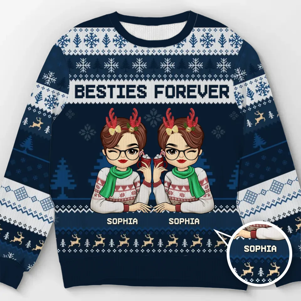 Joyeux anniversaire - Sweat-shirt personnalisé et moche - Pull unisexe en laine - Cadeau de Noël pour meilleures amies, meilleures amies, sœurs
