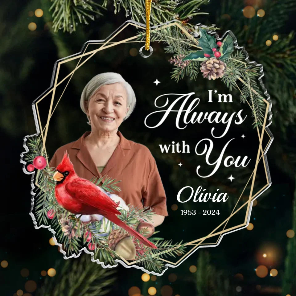 Photo personnalisée : Votre présence nous manque profondément - Ornement commémoratif personnalisé personnalisé - Forme personnalisée en acrylique - Cadeau de Noël, cadeau de condoléances pour les membres de la famille