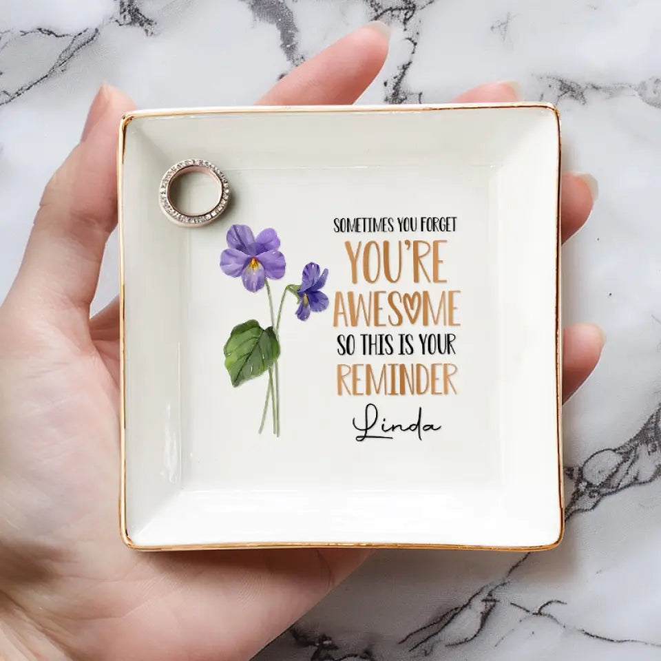 Parfois, on oublie qu'on est génial AMZ - Plat à bijoux personnalisé Bestie - Nouveauté, cadeau pour les meilleures amies, BFF, sœurs, maman, fille