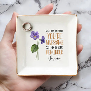 Parfois, on oublie qu'on est génial AMZ - Plat à bijoux personnalisé Bestie - Nouveauté, cadeau pour les meilleures amies, BFF, sœurs, maman, fille