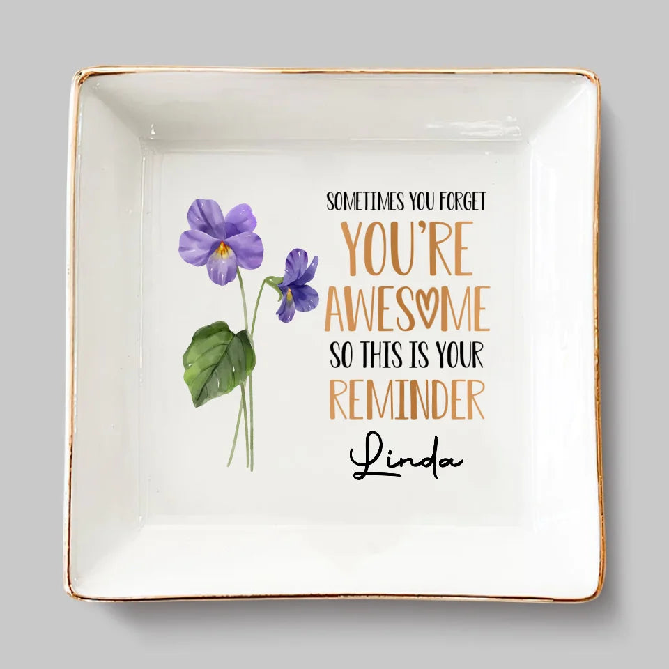 Parfois, on oublie qu'on est génial AMZ - Plat à bijoux personnalisé Bestie - Nouveauté, cadeau pour les meilleures amies, BFF, sœurs, maman, fille