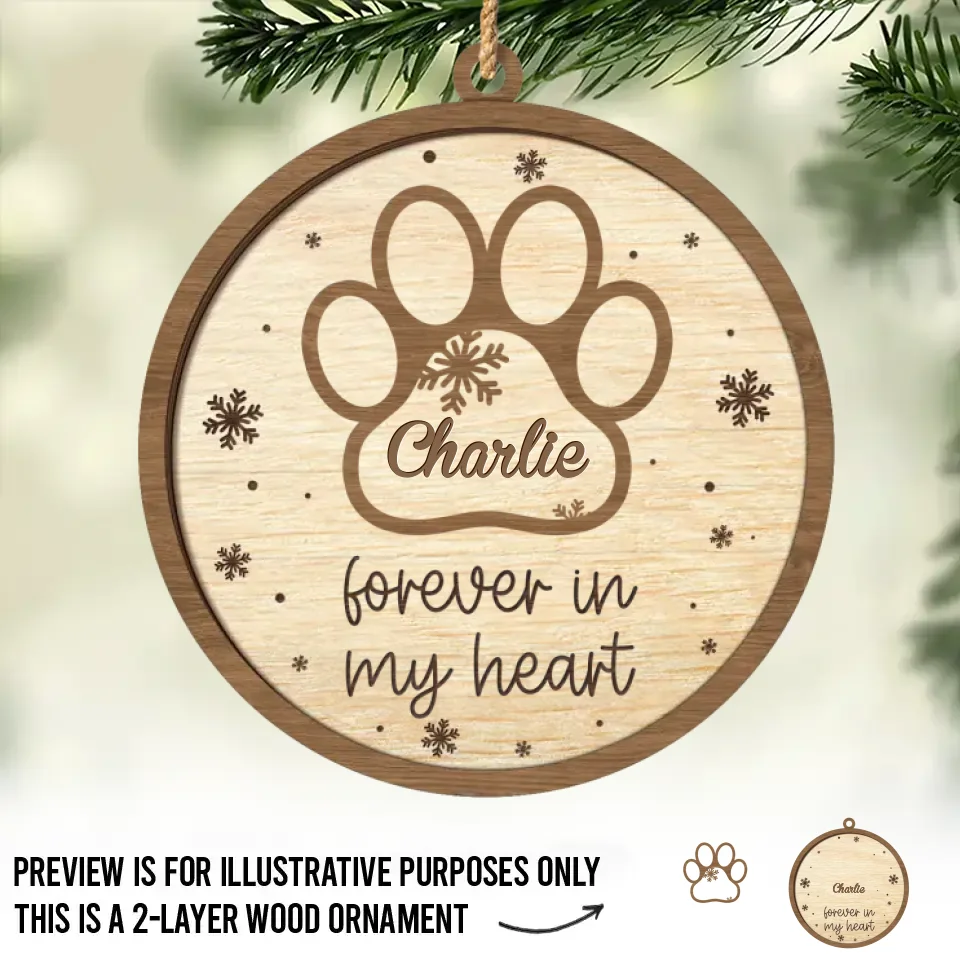 Tu seras toujours mon compagnon bien-aimé - Décoration de Noël personnalisée en bois à 2 couches - Cadeau de Noël, cadeau de condoléances pour les propriétaires d'animaux de compagnie et les amoureux des animaux