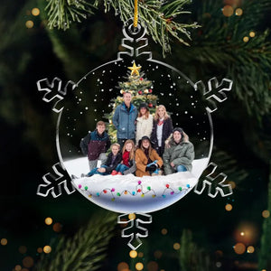Photo personnalisée : la magie de Noël est dans l'air - Décoration personnalisée pour la famille - Forme personnalisée en acrylique - Cadeau de Noël pour les membres de la famille