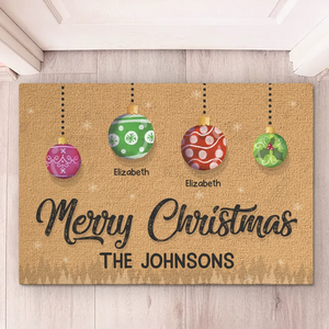 Joyeux Noël ! Tapis décoratif personnalisé pour la maison - Cadeau de Noël pour les membres de la famille