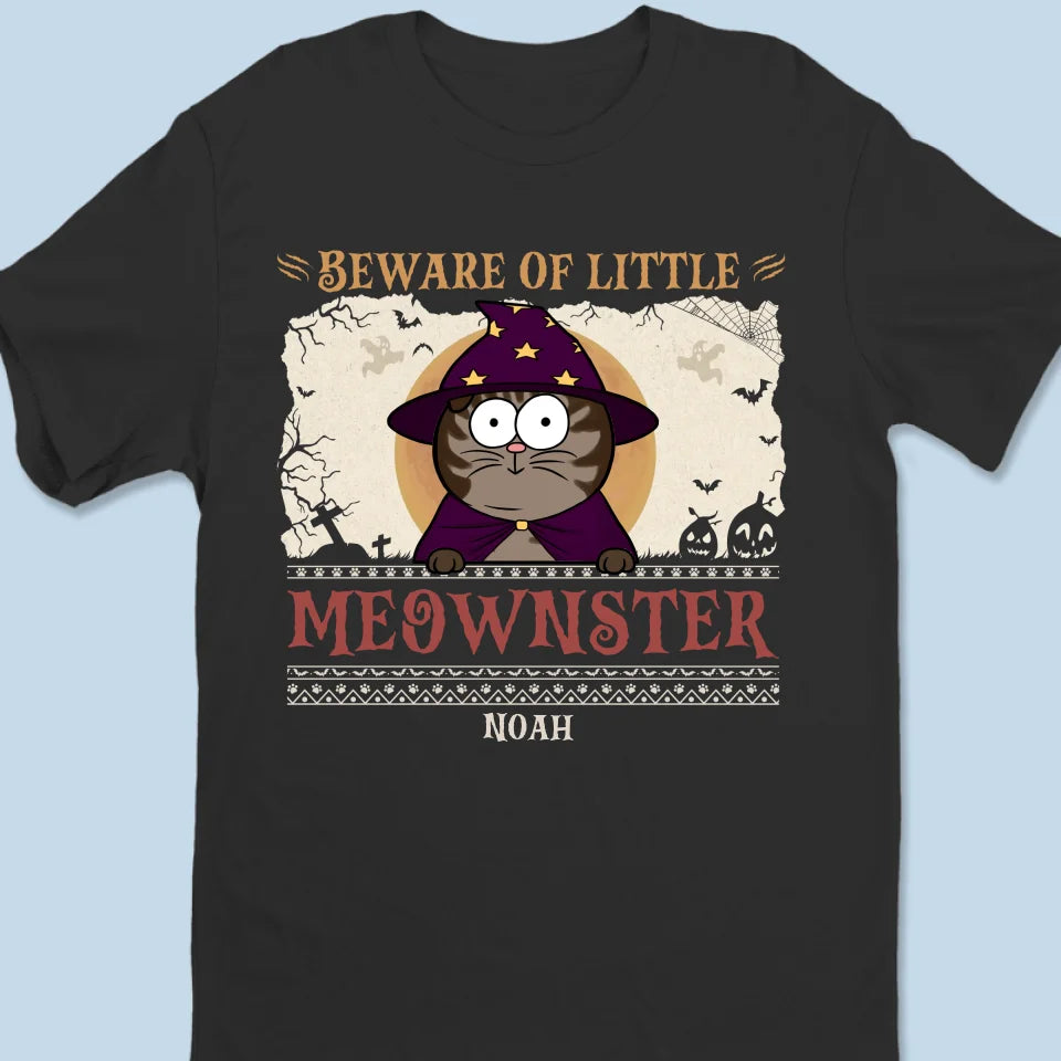 Attention aux petits miaoueurs ! T-shirt, sweat à capuche et sweat-shirt unisexe personnalisé avec chat ! Cadeau d'Halloween pour les propriétaires et les amoureux des animaux.