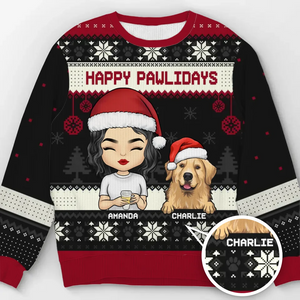 Ensemble, c'est notre endroit préféré pour Noël - Sweat-shirt moche personnalisé pour chien et chat - Pull en laine unisexe - Cadeau de Noël pour les propriétaires d'animaux et les amoureux des animaux