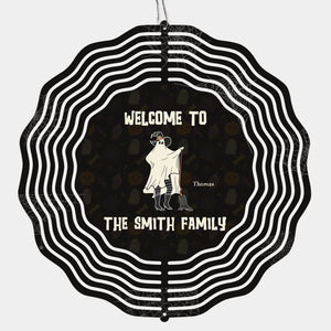 Bienvenue, chers mortels ! Moulin à vent personnalisé pour toute la famille ! Cadeau d'Halloween pour les membres de la famille