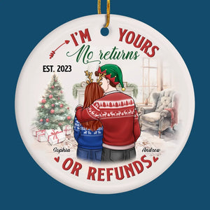 Tu fais que chaque jour ressemble à Noël
 - Ornement personnalisé pour couple - Forme ronde en céramique - Cadeau de Noël pour mari et femme, anniversaire