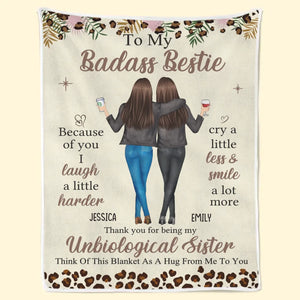 Grâce à toi, je ris un peu plus fort - Couverture personnalisée Bestie - Cadeau pour meilleures amies, BFF, sœurs