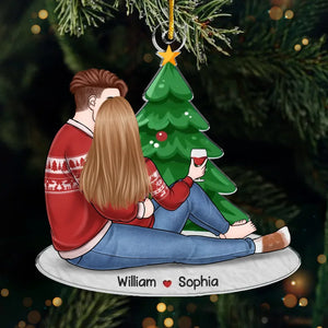 Tu rends mon Noël joyeux avec ton amour - Ornement personnalisé pour couple - Forme personnalisée en acrylique - Cadeau de Noël pour mari et femme, anniversaire