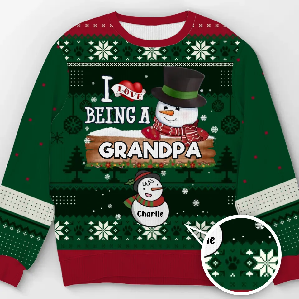 J'adore être grand-mère - Sweat-shirt personnalisé en laine unisexe - Cadeau de Noël pour grand-mère et grand-père