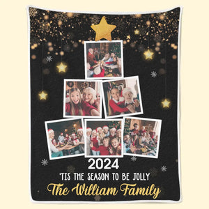 Couverture personnalisée avec photo : « Être en famille est la meilleure partie de Noël » – Couverture personnalisée pour la famille – Cadeau de Noël pour les membres de la famille