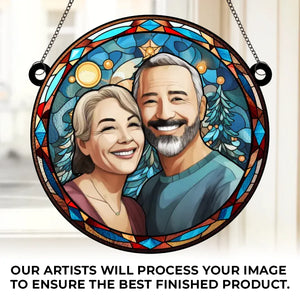 Photo personnalisée « Vous êtes la pièce manquante de mon puzzle » – Ornement attrape-soleil personnalisé pour fenêtre de couple – Cadeau pour mari et femme, anniversaire