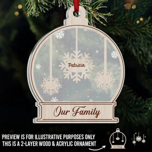 Le monde change quand il neige - Décoration familiale personnalisée en bois et acrylique - Cadeau de Noël pour les membres de la famille