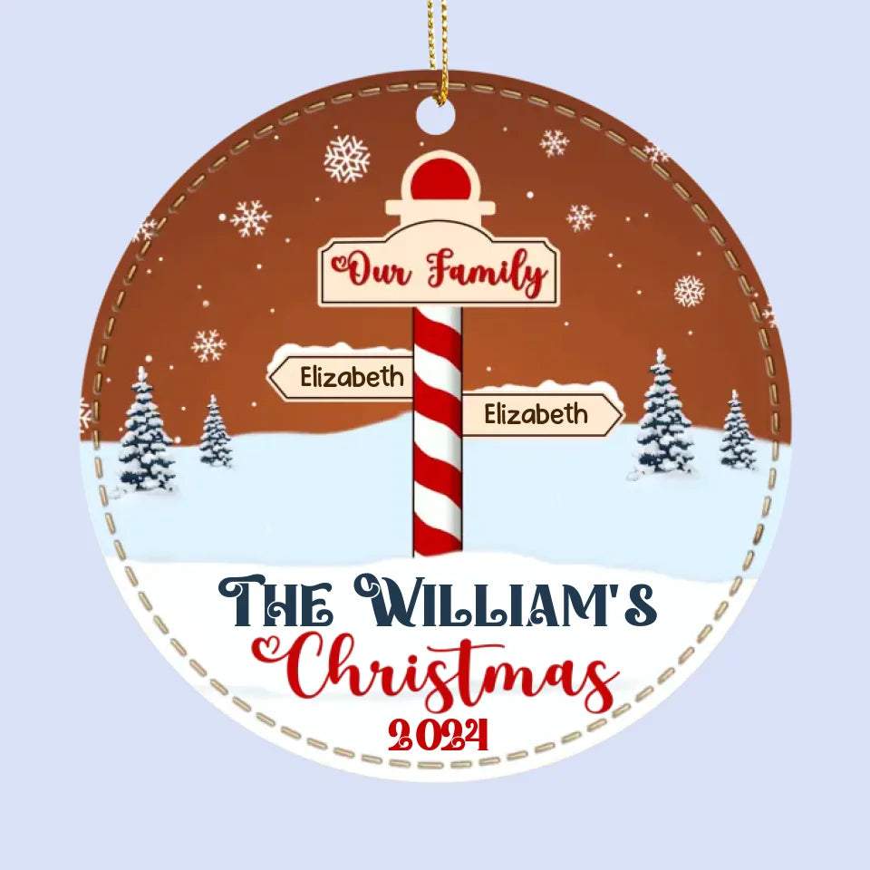L'amour de la famille rend chaque Noël joyeux - Décoration de Noël personnalisée en cuir - Cadeau de Noël pour les membres de la famille