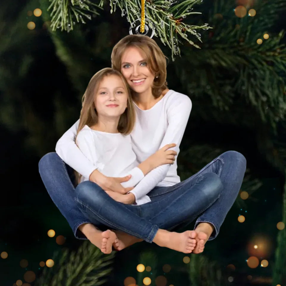 Accrochez cette décoration photo personnalisée et souvenez-vous de tous les bons moments - Décoration personnalisée pour la famille - Forme personnalisée en acrylique - Cadeau de Noël pour maman