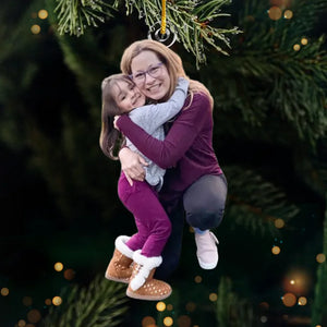 Photo personnalisée L'amour d'une grand-mère est éternel et éternel - Ornement personnalisé familial personnalisé - Forme personnalisée en acrylique - Cadeau de Noël pour grand-mère