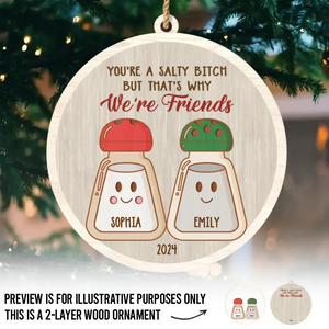 Notre amitié est une belle histoire qui ne cesse de grandir - Décoration de Noël personnalisée en bois à 2 couches - Cadeau de Noël pour meilleures amies, meilleures amies, sœurs