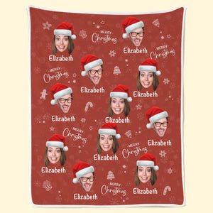 Couverture personnalisée avec photo « Joie de Noël en famille » – Cadeau de Noël pour toute la famille