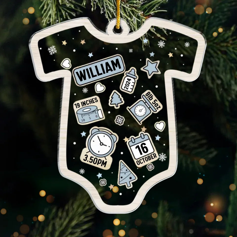 Premiers câlins de Noël, premiers rires de Noël ! - Décoration personnalisée pour famille - Forme personnalisée en acrylique - Cadeau de Noël pour bébé, enfant et nouveau-né