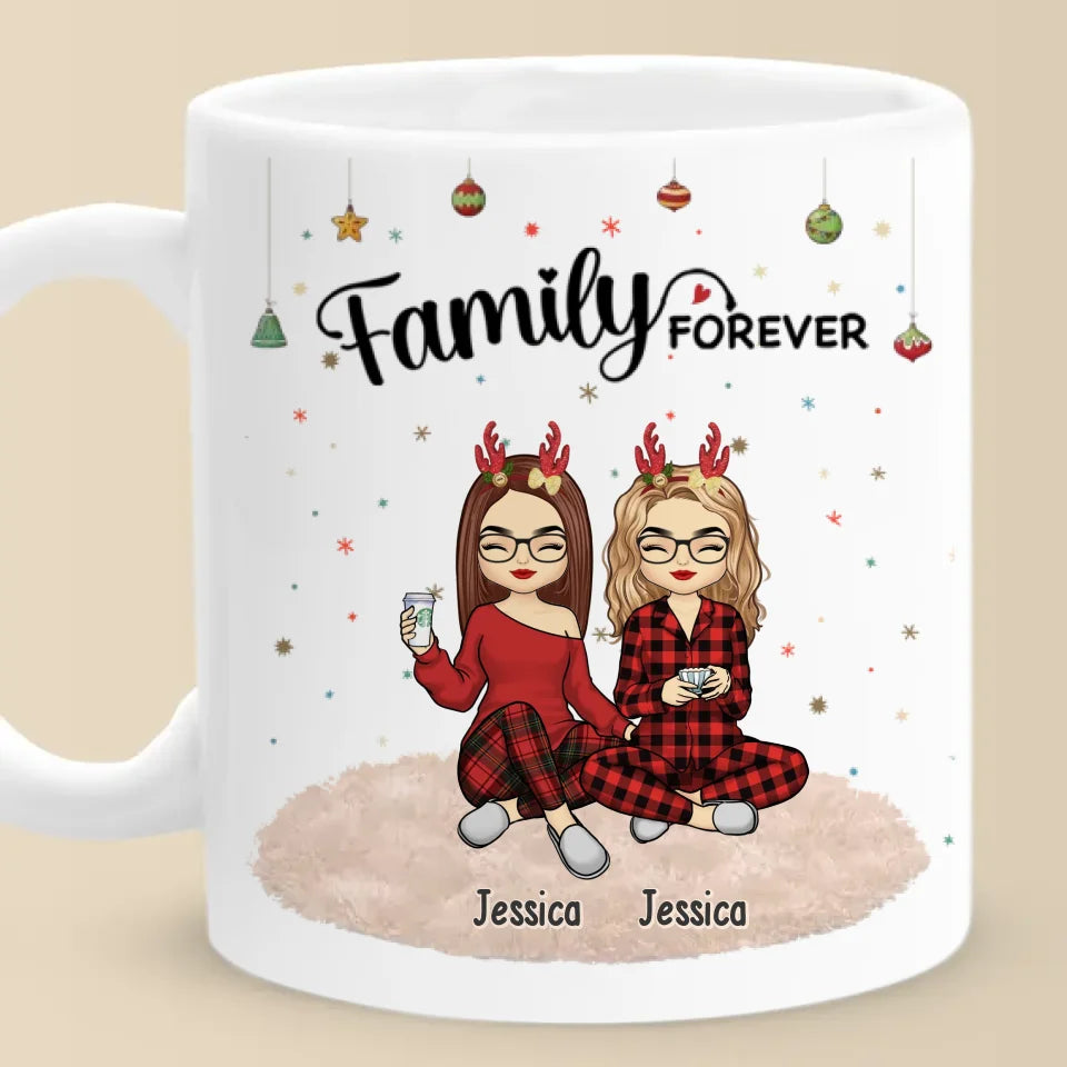 La famille rend Noël magique - Mug personnalisé pour la famille - Cadeau de Noël pour les membres de la famille