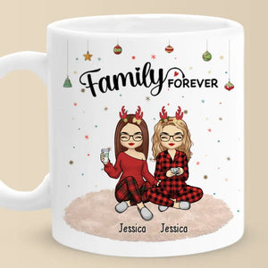 La famille rend Noël magique - Mug personnalisé pour la famille - Cadeau de Noël pour les membres de la famille