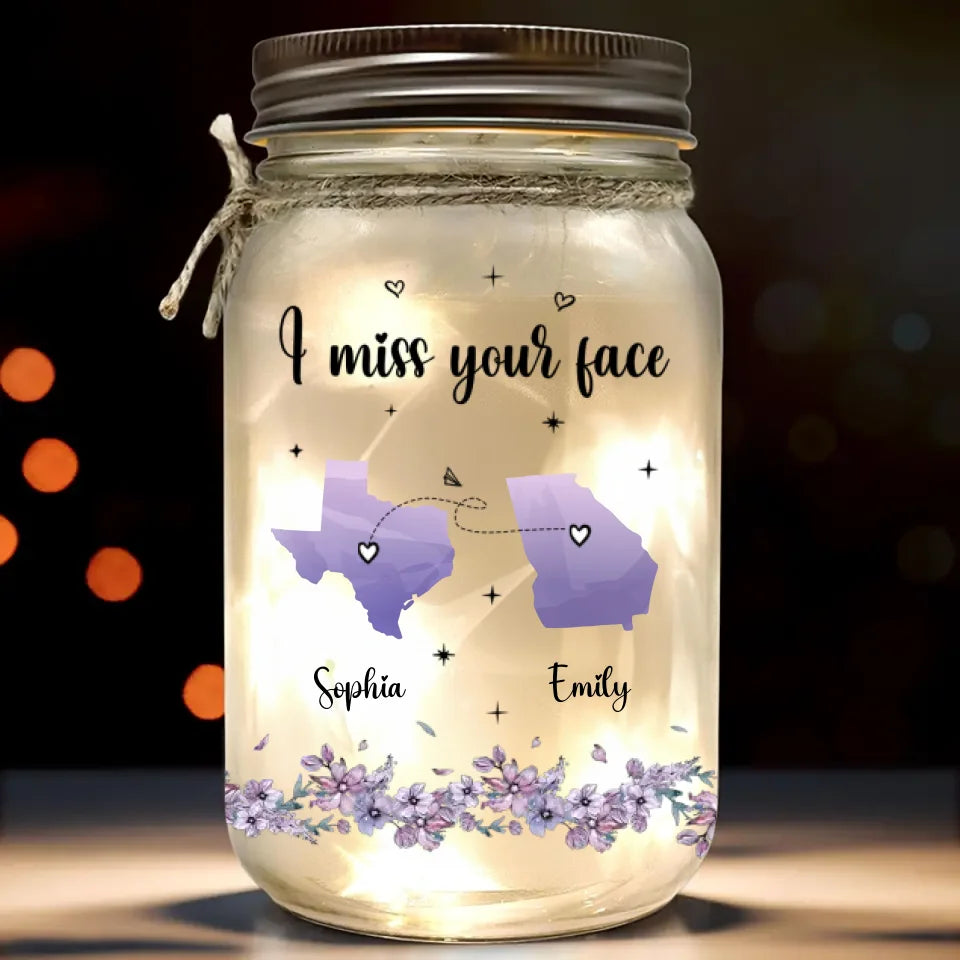 La distance ne signifie pas grand-chose quand quelqu'un compte beaucoup - Lampe Mason Jar personnalisée Bestie - Cadeau pour les meilleures amies, BFF, sœurs