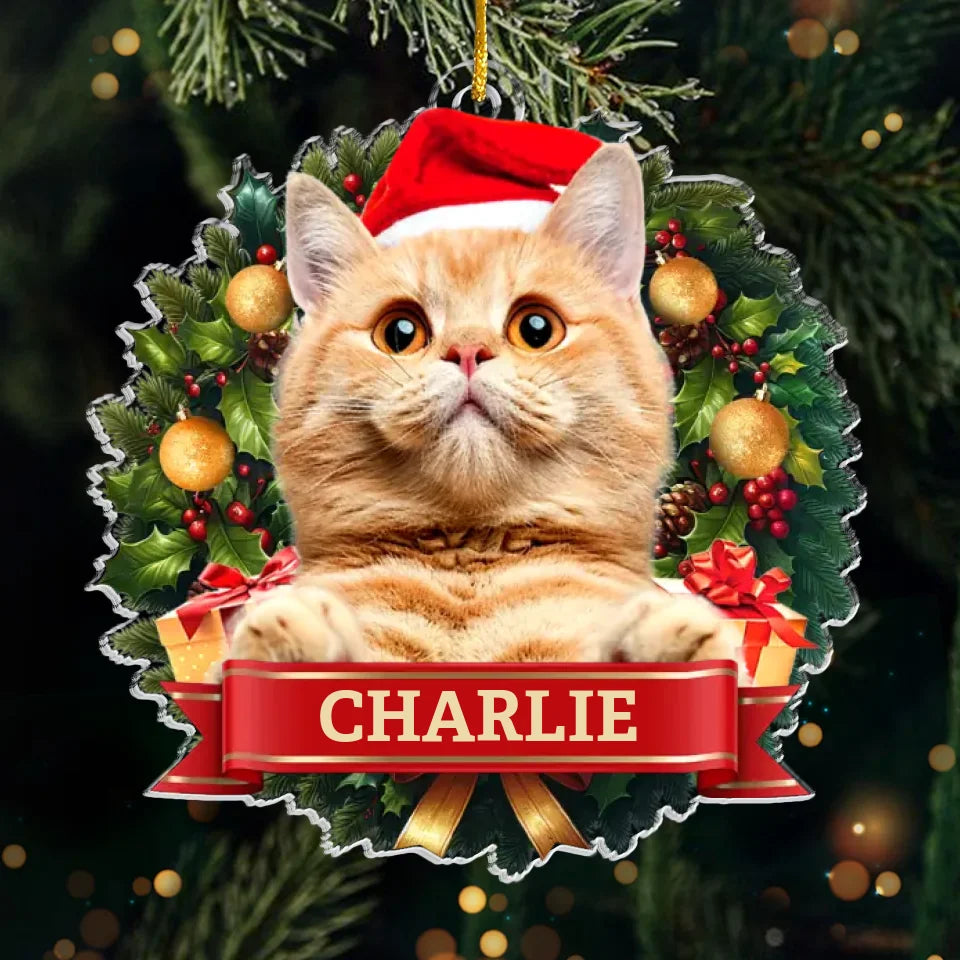 Photo personnalisée « Que vos journées soient belles et lumineuses » - Ornement personnalisé pour chien et chat - Acrylique en forme personnalisée - Cadeau de Noël pour les propriétaires et les amoureux des animaux